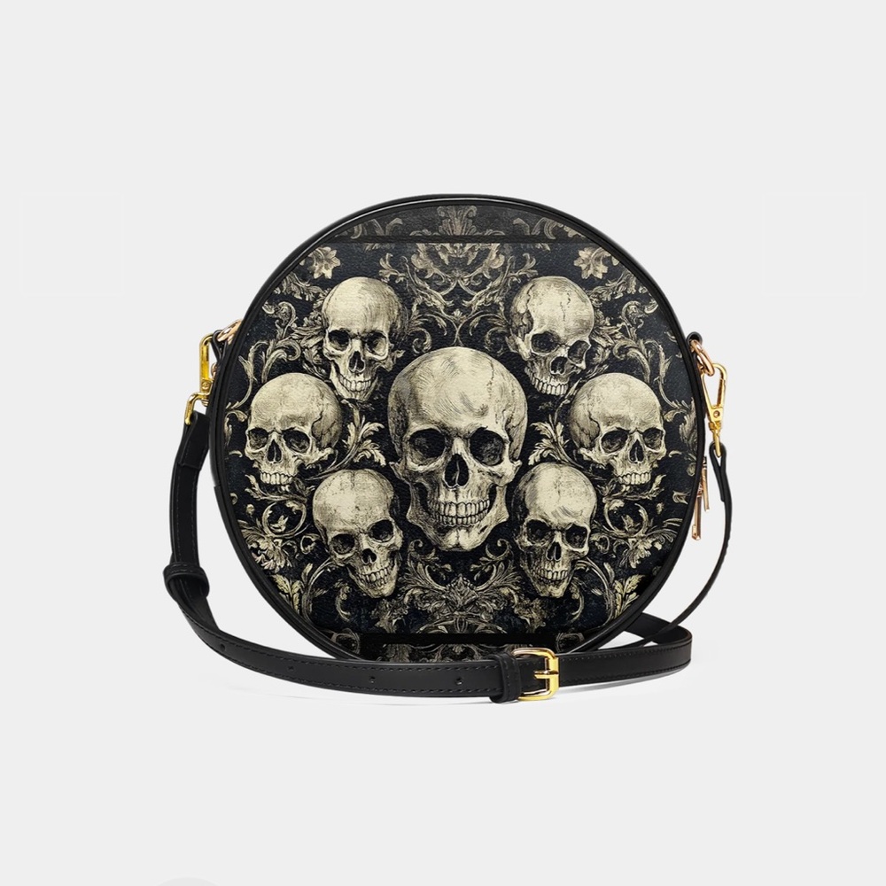 Skullette “Deathmark” Circle Crossbody Bag